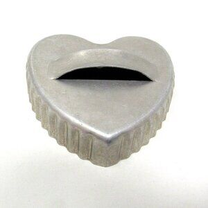 Valentine Heart Cookie Cutter Vintage Aluminum Crimped Edge Card